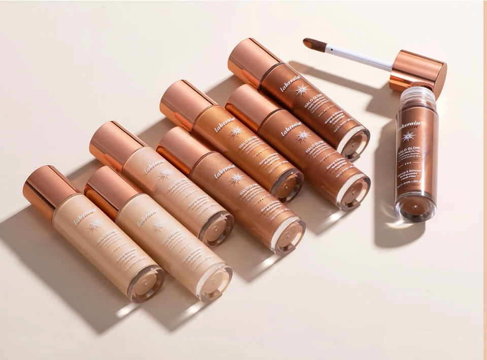 Enlumineur Liquide pour le Visage, Contouring, Illuminateur Pailleté, Illuminateur de Teint, Bronzer, Éclat pour Corps et Visage