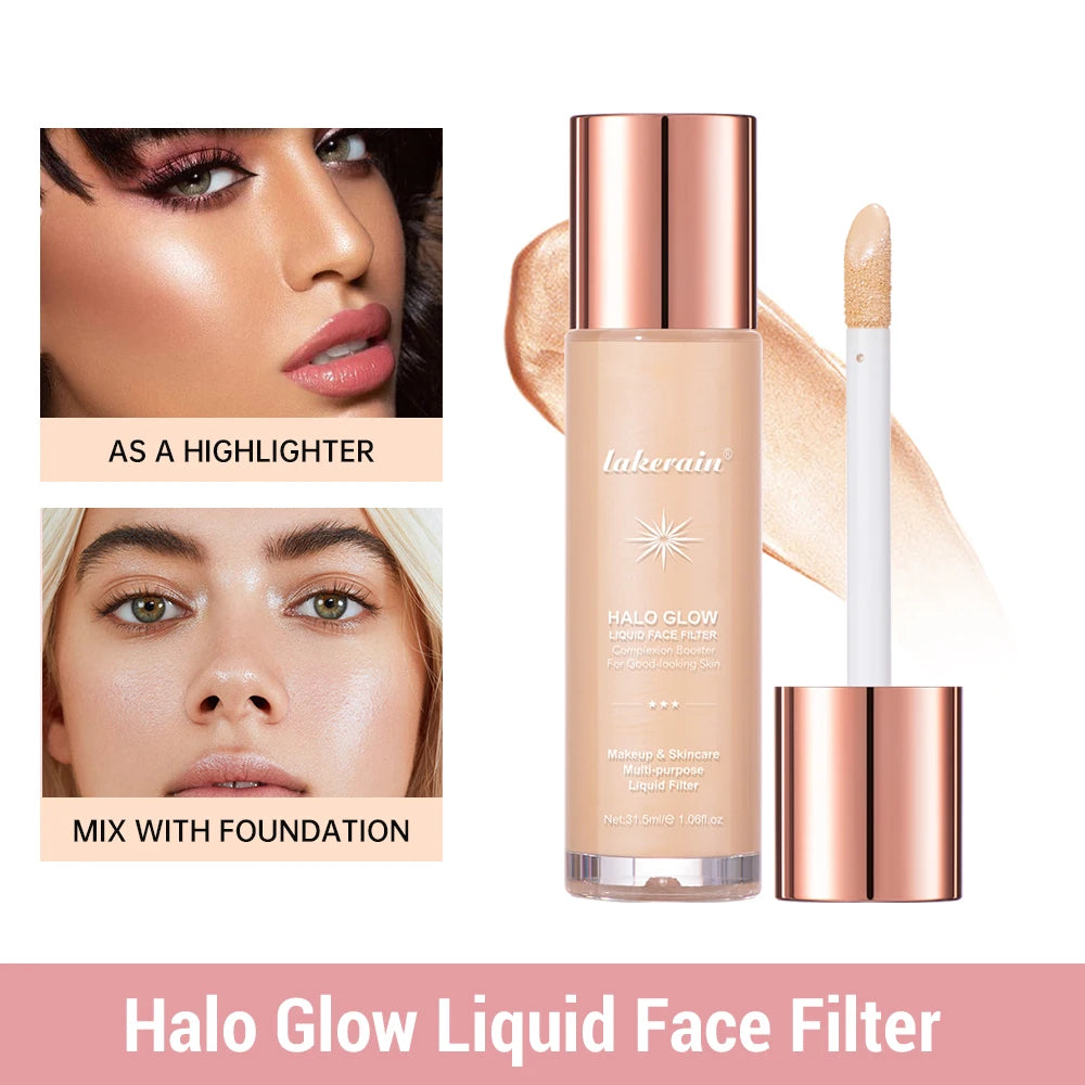 Enlumineur Liquide pour le Visage, Contouring, Illuminateur Pailleté, Illuminateur de Teint, Bronzer, Éclat pour Corps et Visage
