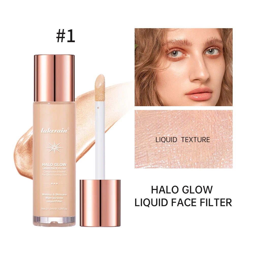Enlumineur Liquide pour le Visage, Contouring, Illuminateur Pailleté, Illuminateur de Teint, Bronzer, Éclat pour Corps et Visage