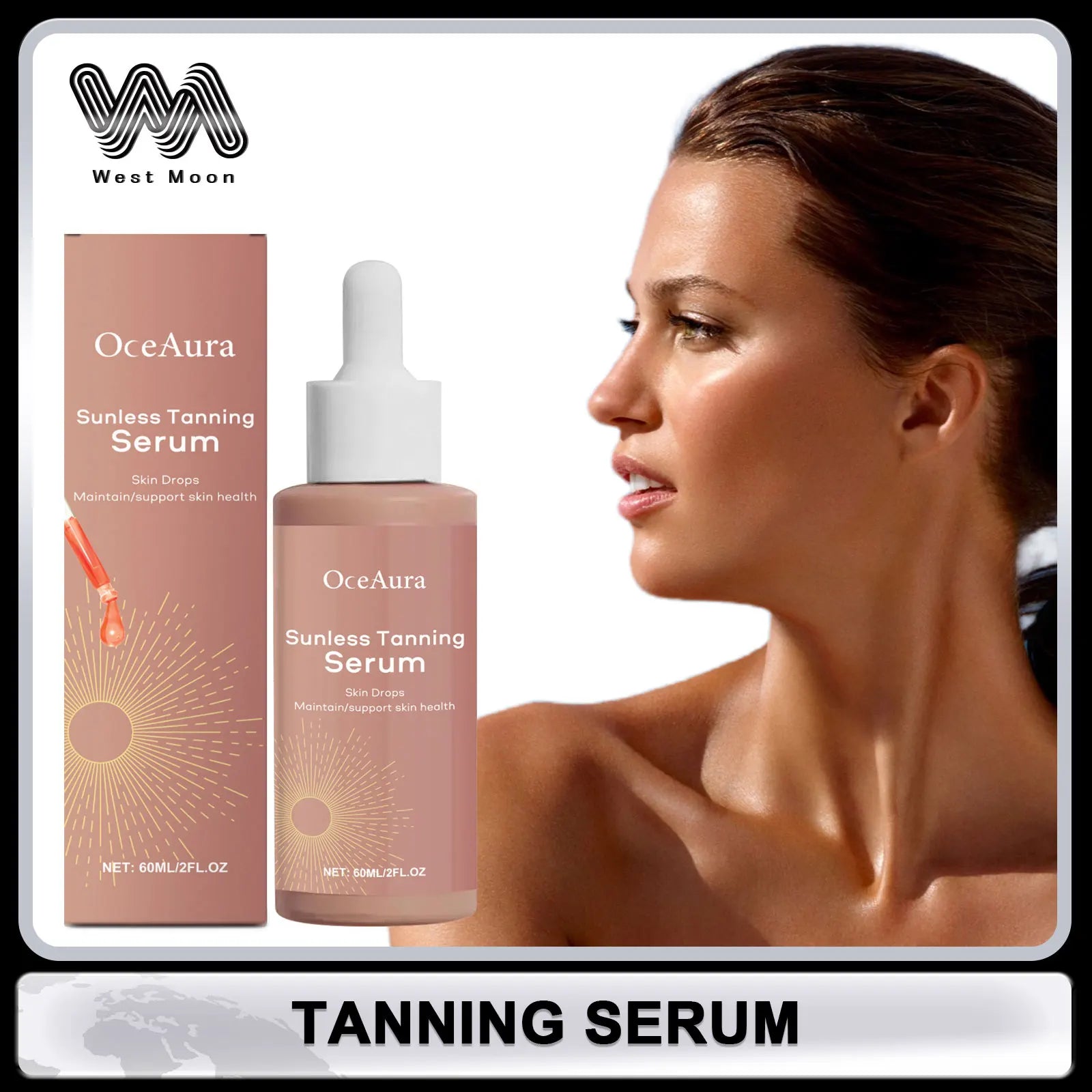 Sérum d’eau autobronzante pour le visage, le corps, la peau