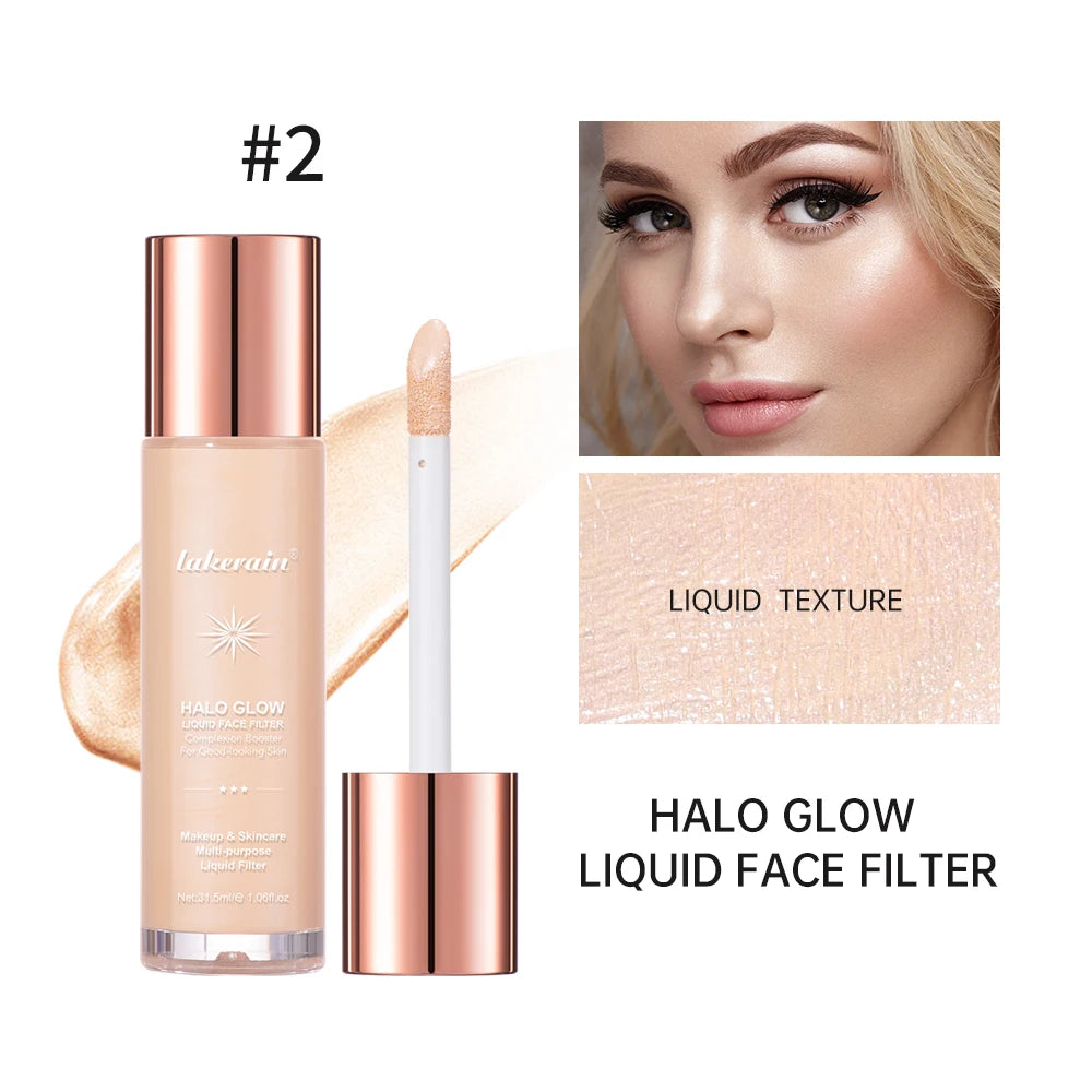 Enlumineur Liquide pour le Visage, Contouring, Illuminateur Pailleté, Illuminateur de Teint, Bronzer, Éclat pour Corps et Visage