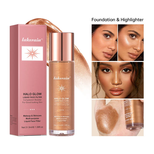 Enlumineur Liquide pour le Visage, Contouring, Illuminateur Pailleté, Illuminateur de Teint, Bronzer, Éclat pour Corps et Visage